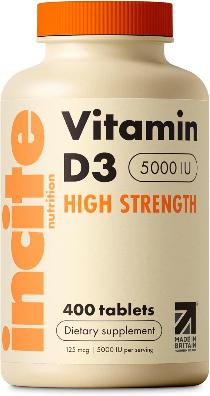 Incite Nutrition Vitamin D 5000 iu - 400 Premium Vitamin D3…