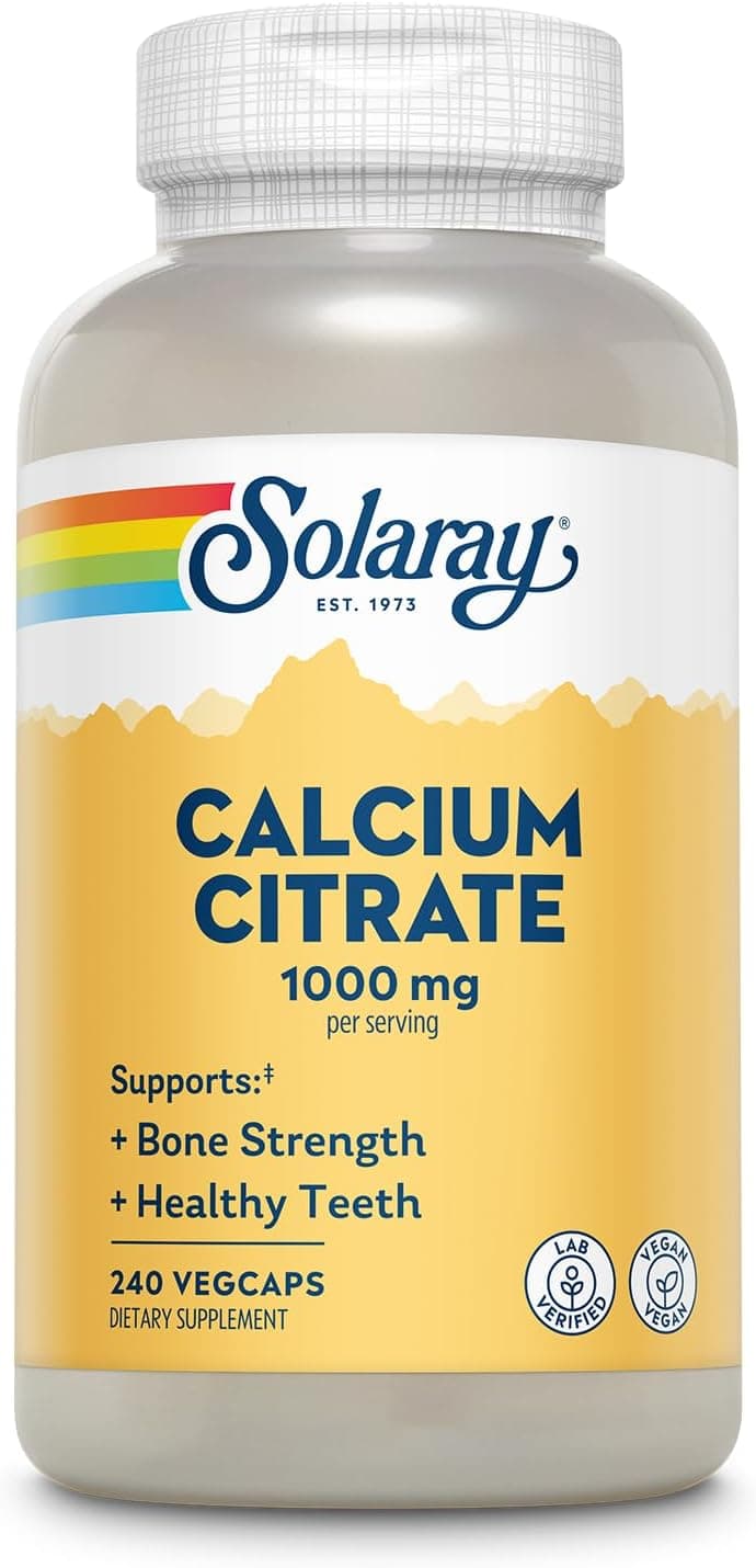 Solaray Calcium Citrate 1000mg - Chelated Calcium Supplement…
