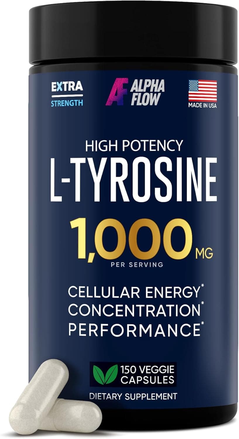 Alpha Flow L Tyrosine 1000MG Capsules - All-Natural L…
