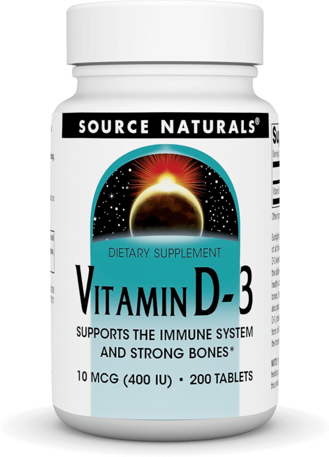 Source Naturals Vitamin D-3 400 IU 200 tablets