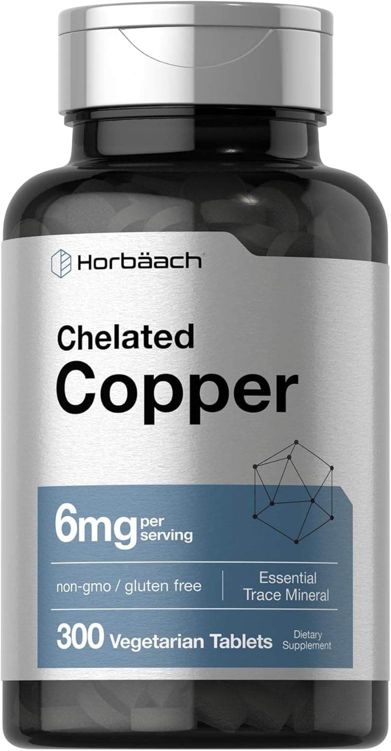 Horbäach Chelated Copper Supplement 6mg | 300 Tablets…