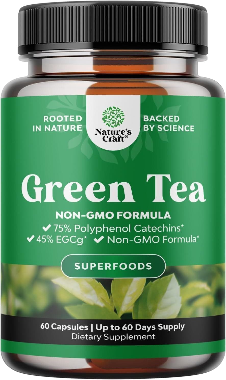 Green Tea Extract Capsules - 500mg Pure Leaf Green Tea…