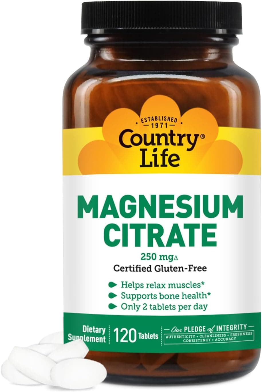 Country Life Magnesium Citrate 250mg - 120 Tablets - Supports…
