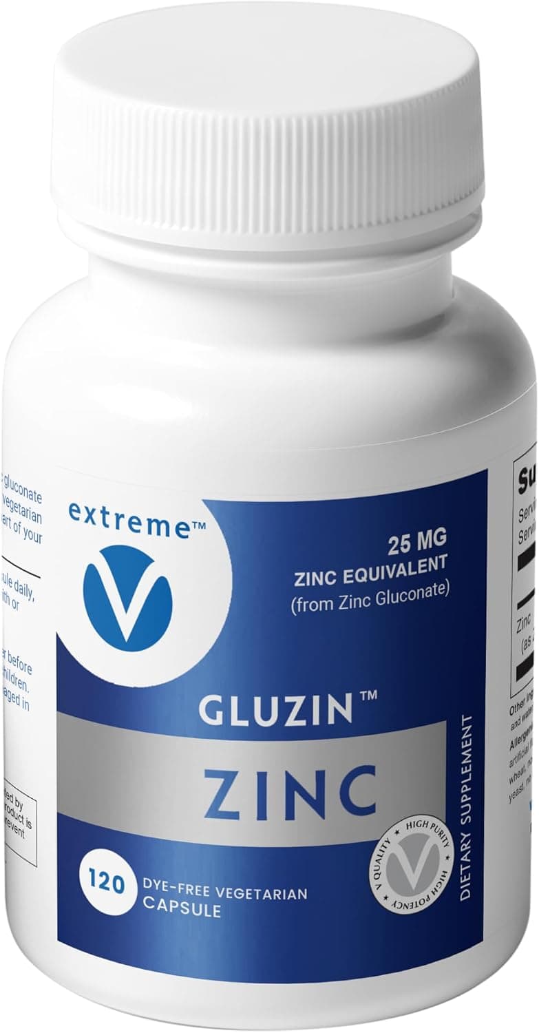 Gluzin™ Zinc Supplement 25 mg | Zinc Gluconate | Clean-Label