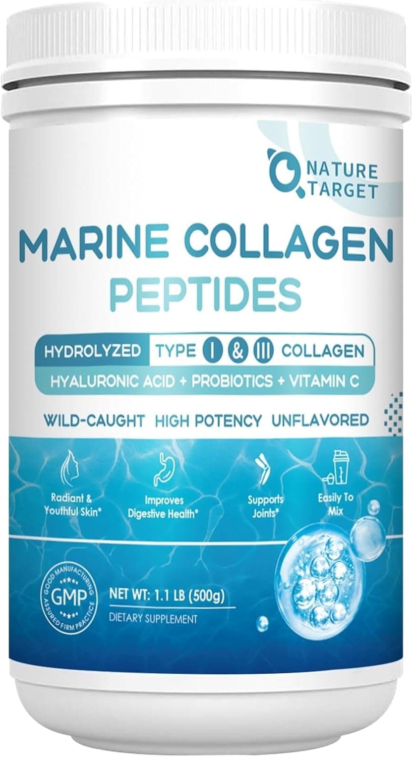 NATURE TARGET Marine Collagen Powder for Women - Multi…