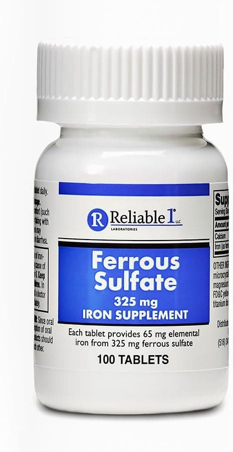 Iron Supplement Ferrous Sulfate 325mg by Reliable 1 | Iron…