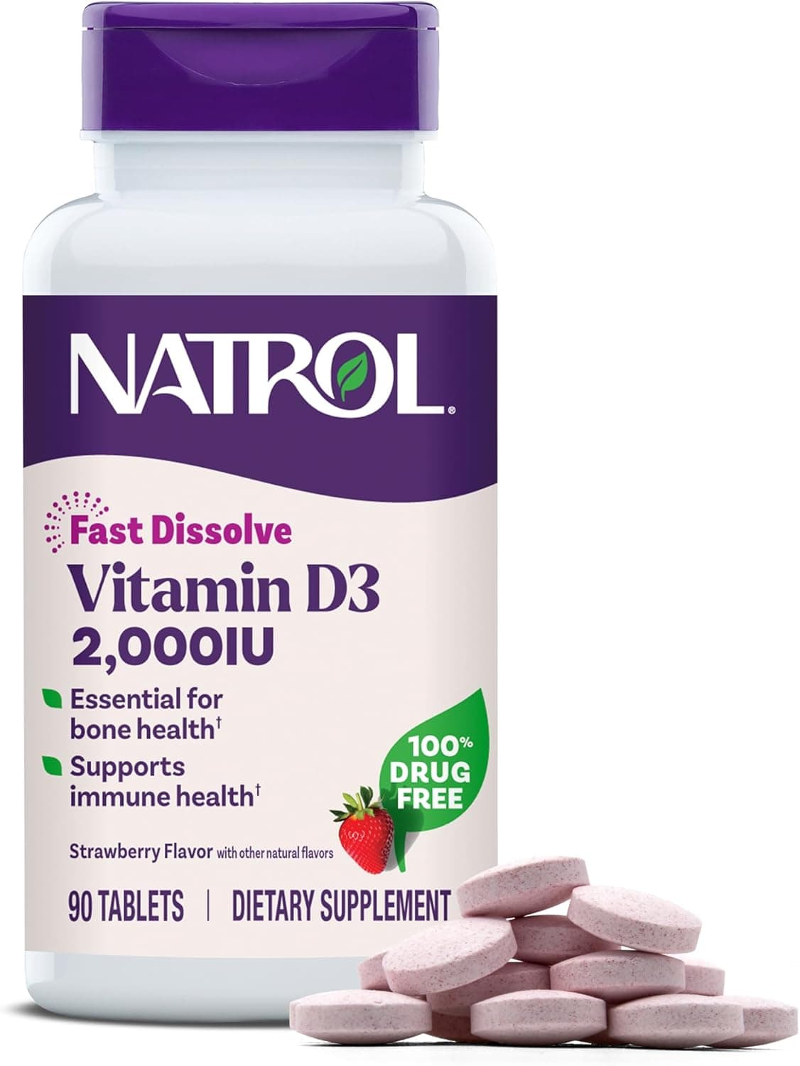 Natrol Vitamin D3 2,000 IU Fast Dissolve, Bone & Joint Health…