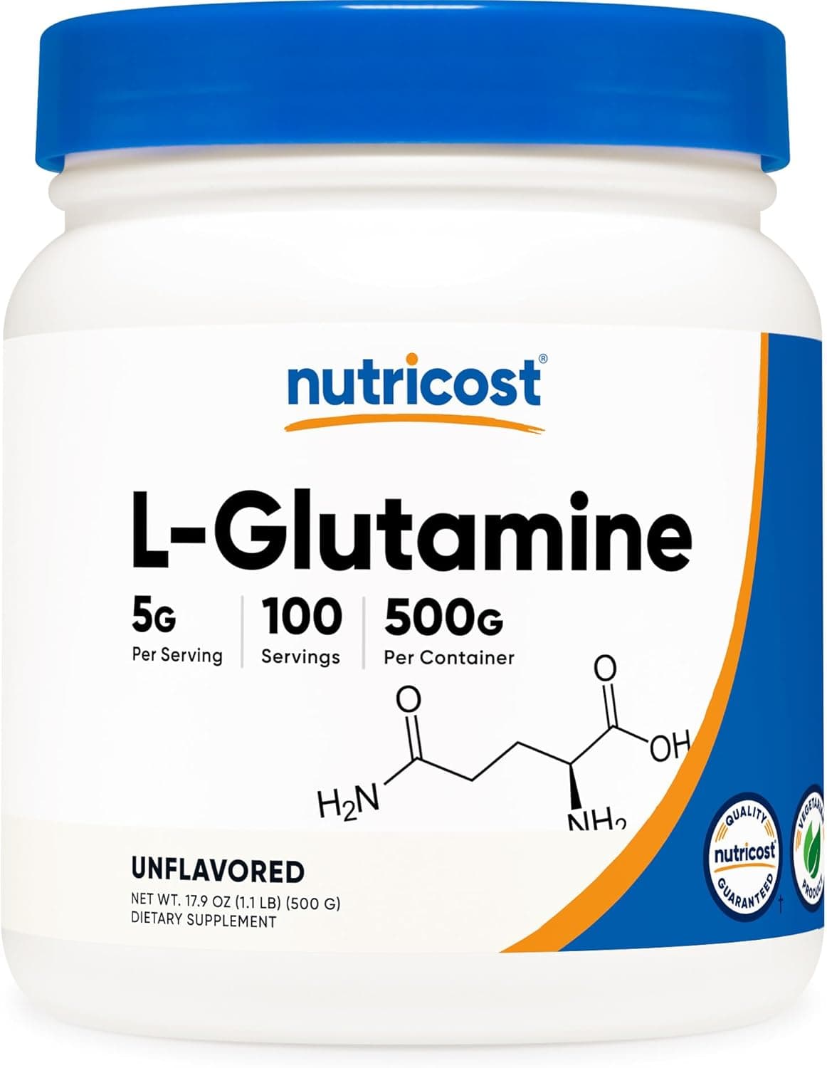 Nutricost L-Glutamine Powder (500 Grams) Unflavored - Gluten…
