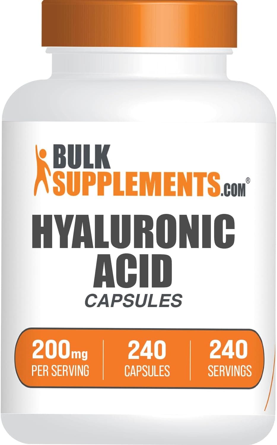 BulkSupplements.com Hyaluronic Acid Capsules 200mg, 240 Count