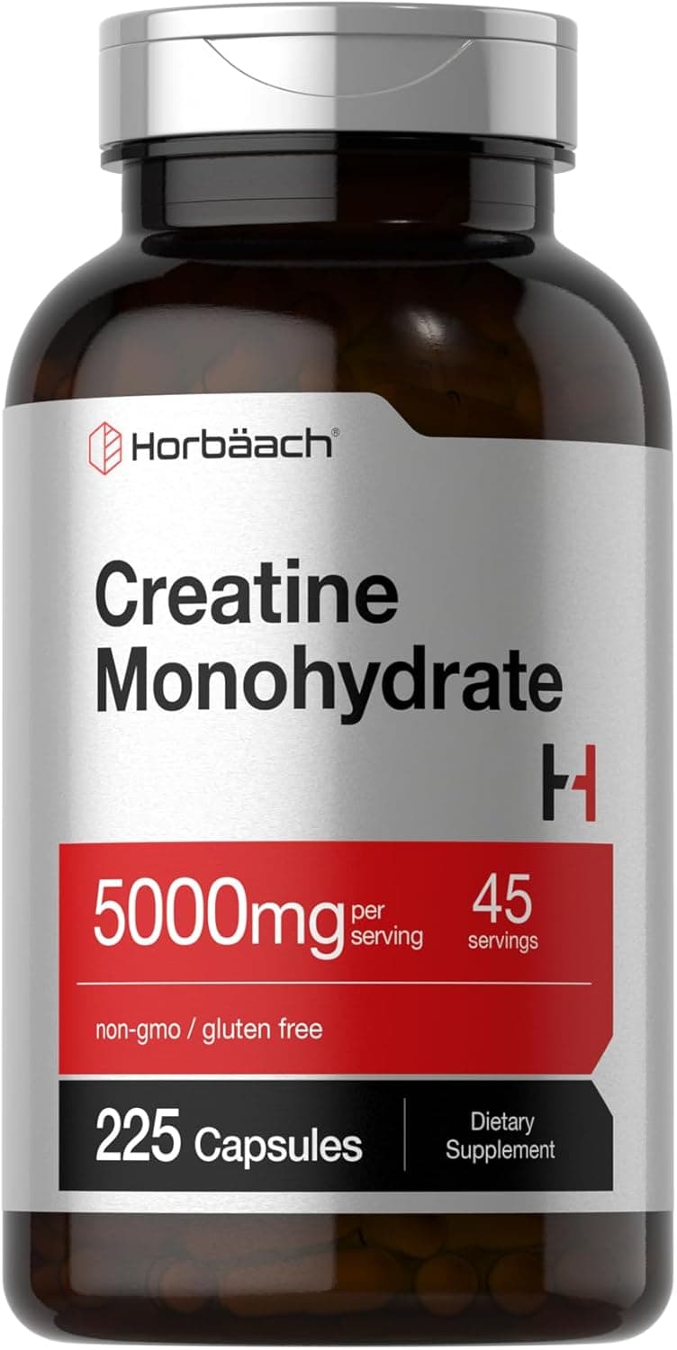 Horbäach Creatine Monohydrate | 5g | 225 Capsules | Non-GMO
