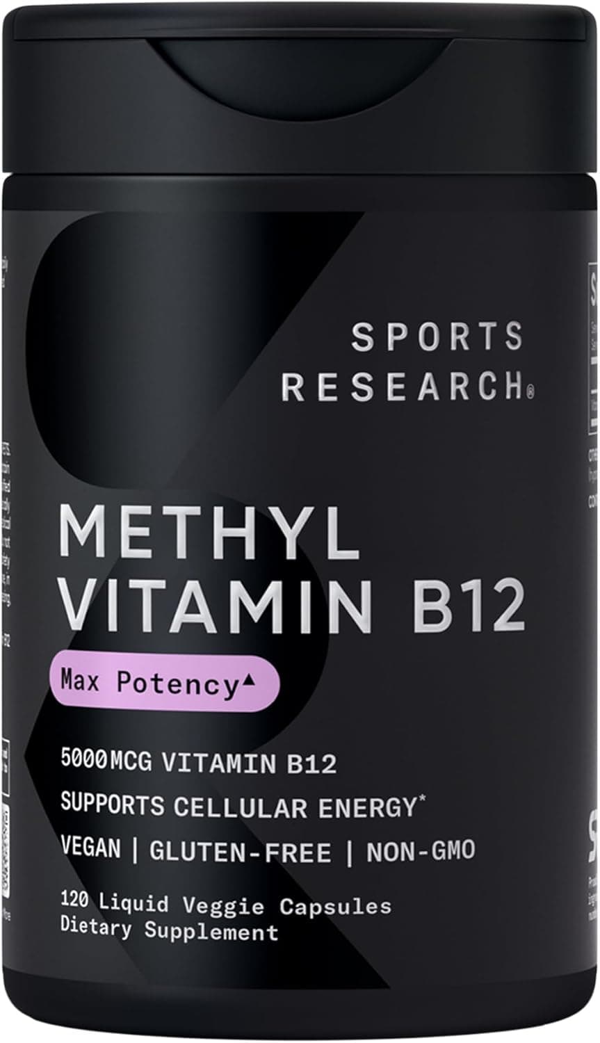 Sports Research® Vitamin B12 as Methylcobalamin 5000mcg - High…