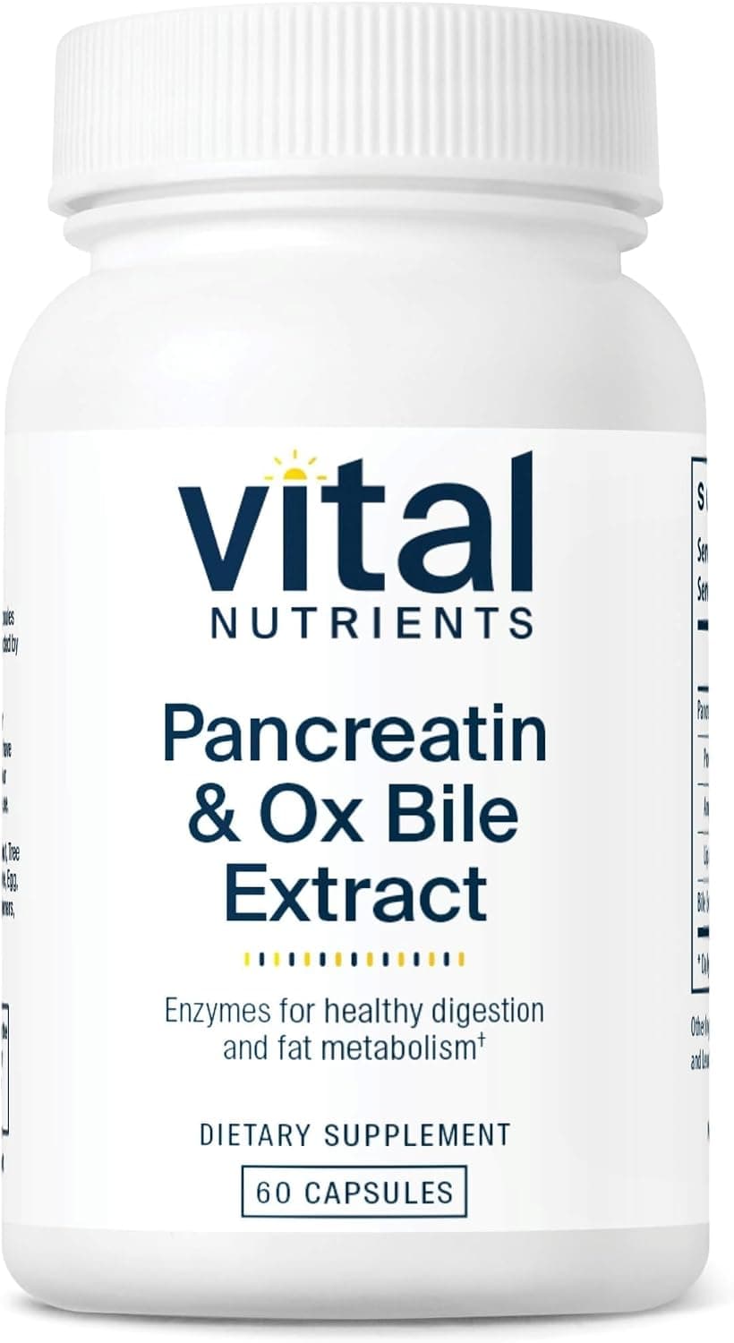 Vital Nutrients Pancreatin & Ox Bile Extract 500mg - Natural…