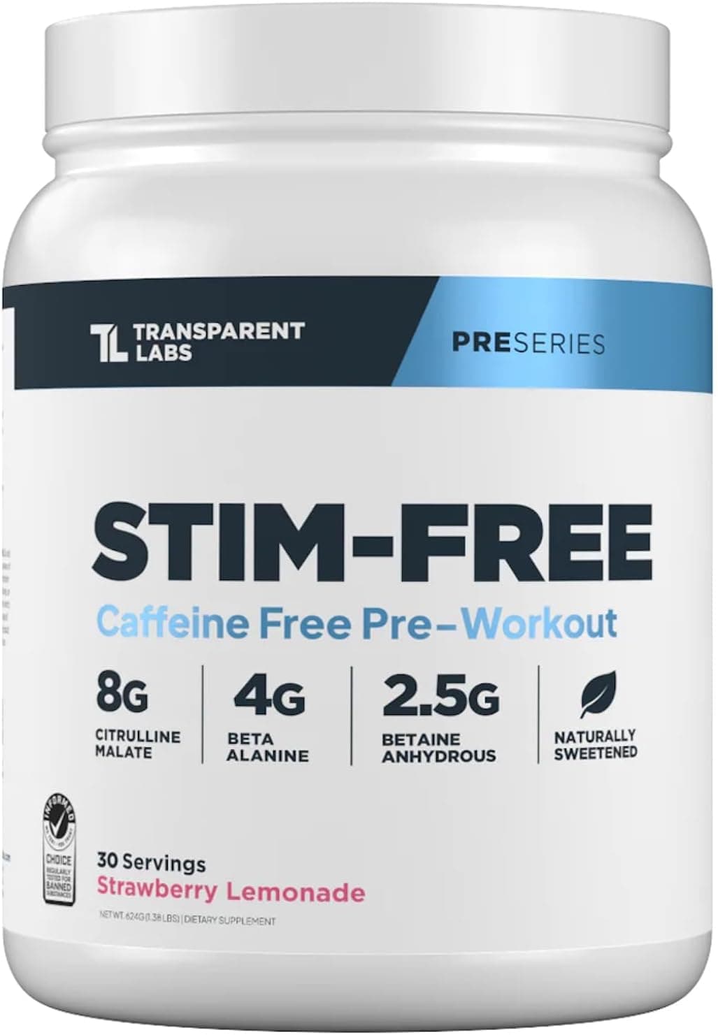 Transparent Labs Stim-Free Pre-Workout - Caffeine & Stim Free…
