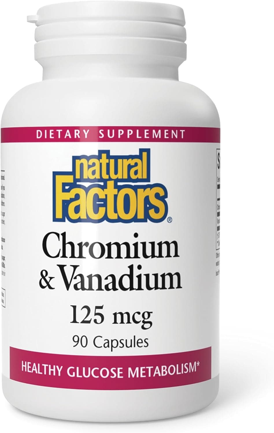 Natural Factors, Chromium & Vanadium 125 mcg, Supports Healthy…