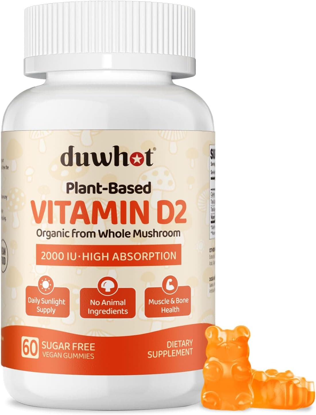 duwhot Vitamin D2 Gummies 2000 IU