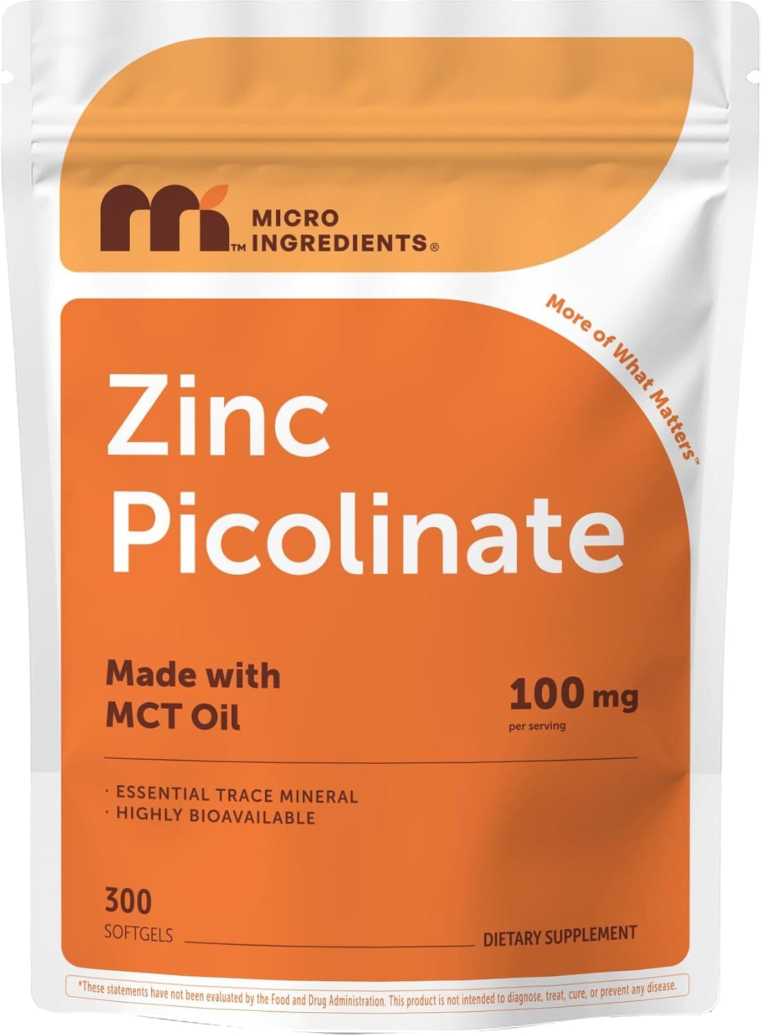Micro Ingredients Zinc Picolinate 100 mg Per Serving