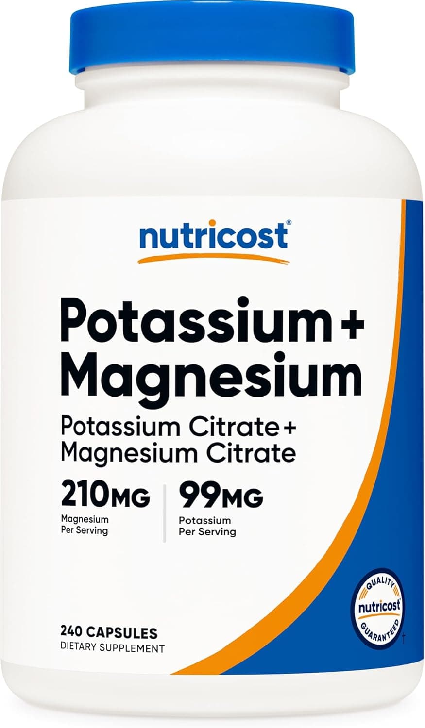 Nutricost Potassium (99 mg) Magnesium (210 mg) Citrates