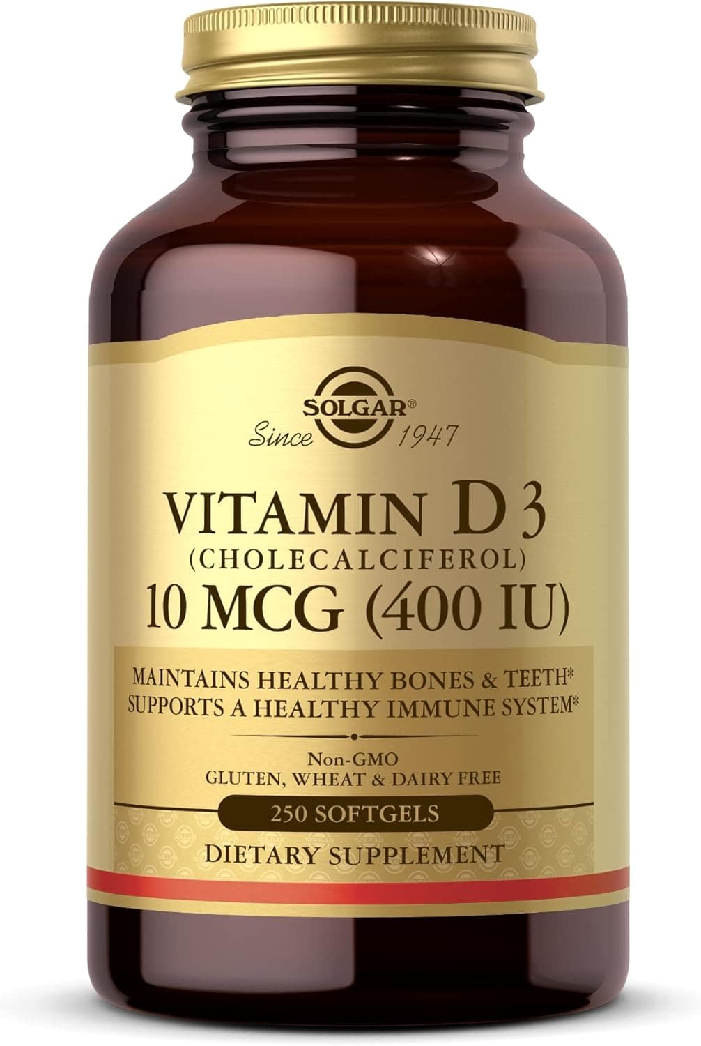 Solgar Vitamin D3 (Cholecalciferol) 10 mcg (400 IU) - 250…