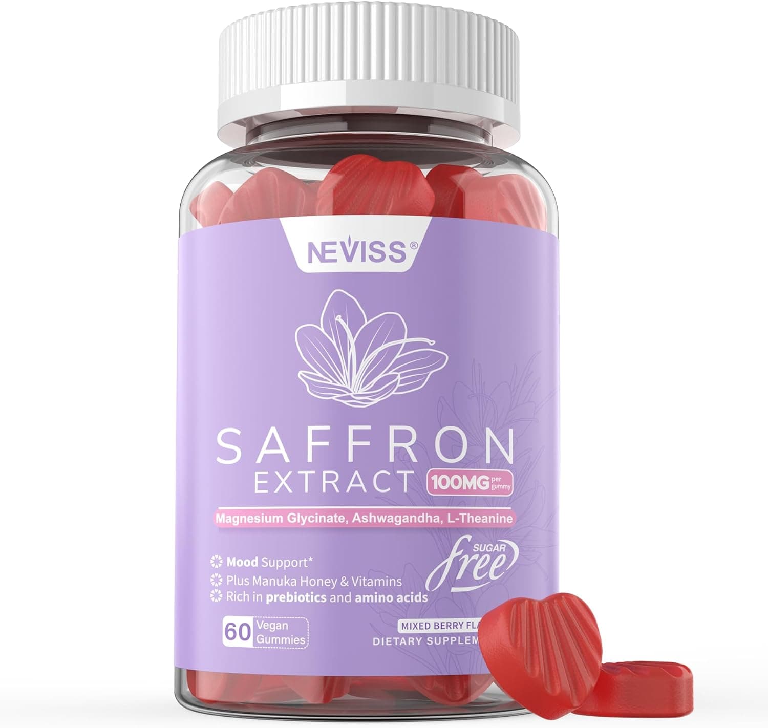 Saffron Supplements Gummies 100mg - 100% Pure Saffron Extract…