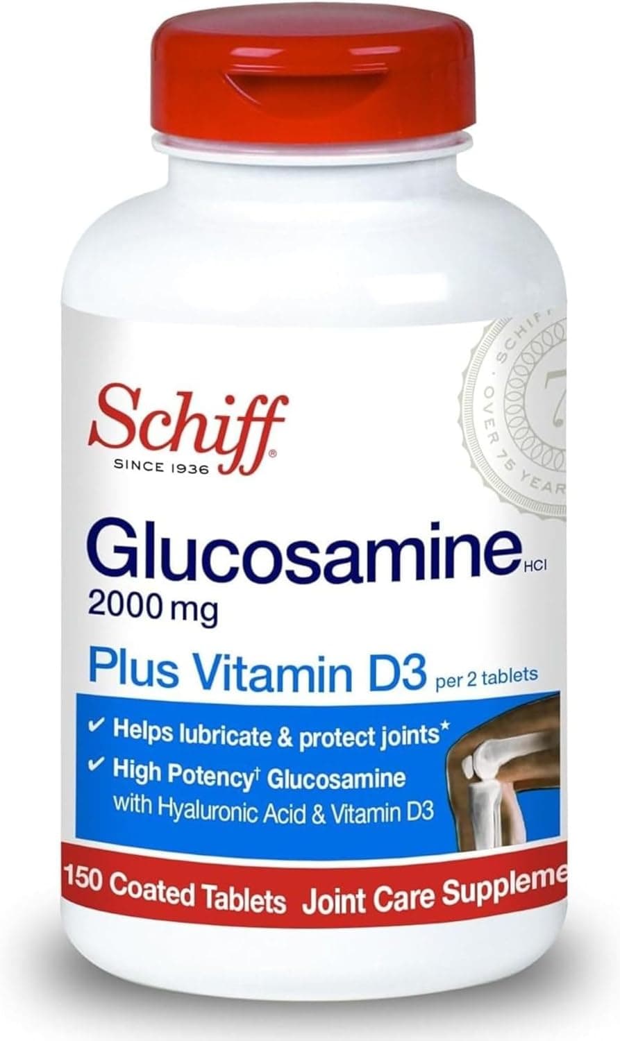 Schiff Glucosamine 2000mg with Vitamin D3 and Hyaluronic Acid