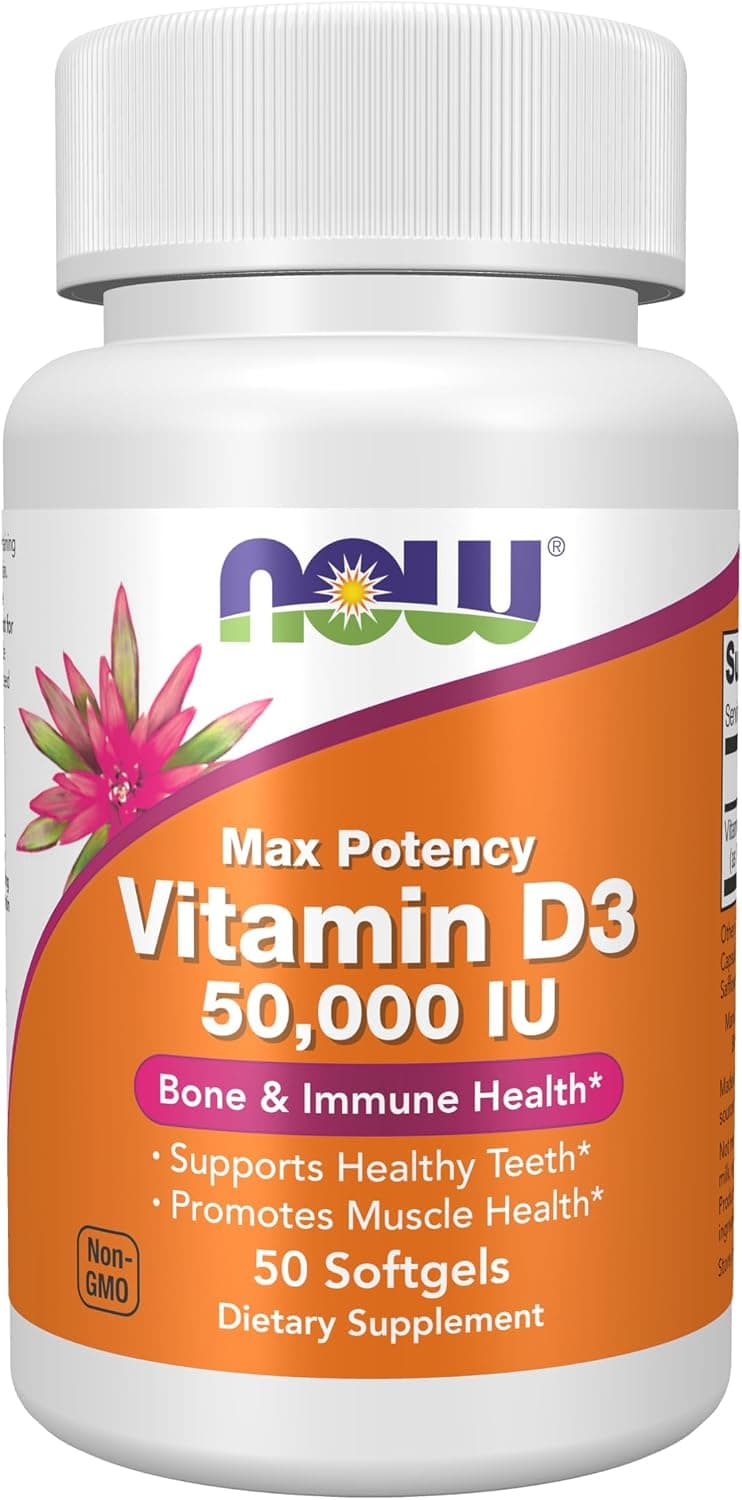 NOW Foods Supplements, Vitamin D-3 50,000 IU Softgels, 50…