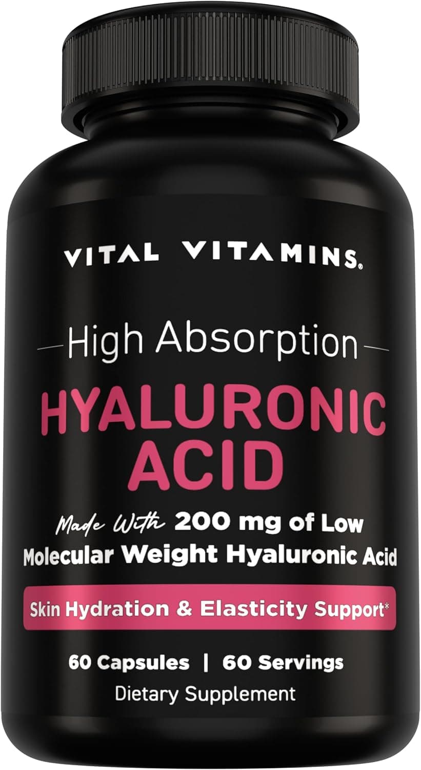 Vital Vitamins Hyaluronic Acid Supplements 200mg - 60 Capsules