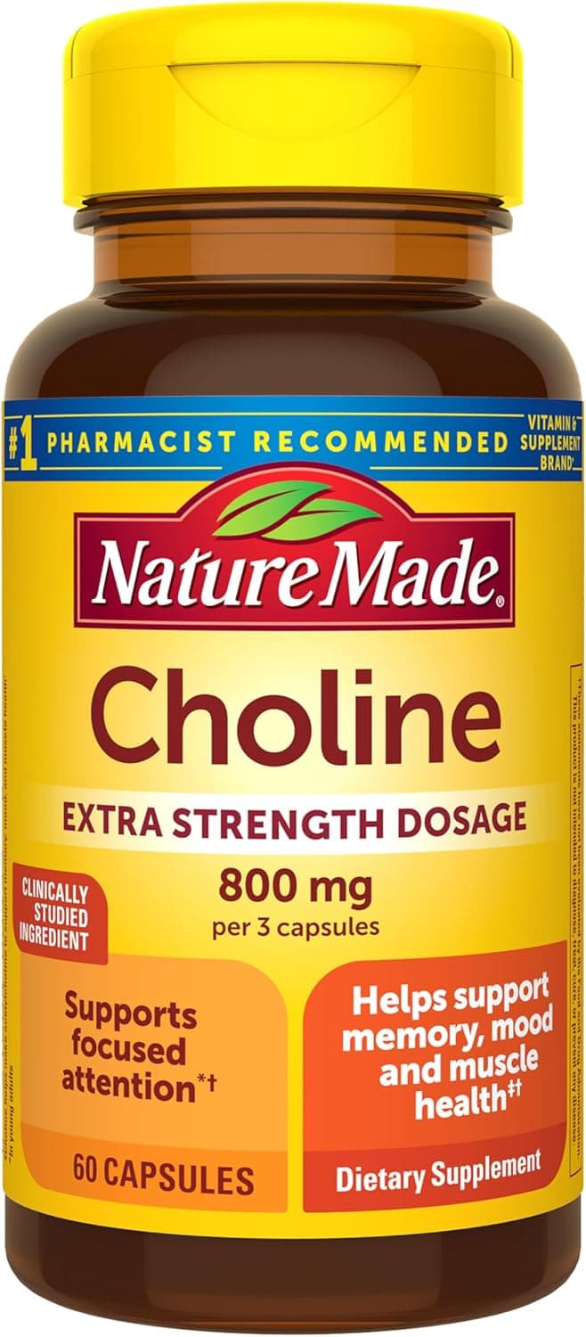 Nature Made Extra Strength Dosage Choline Supplements 800 Mg…