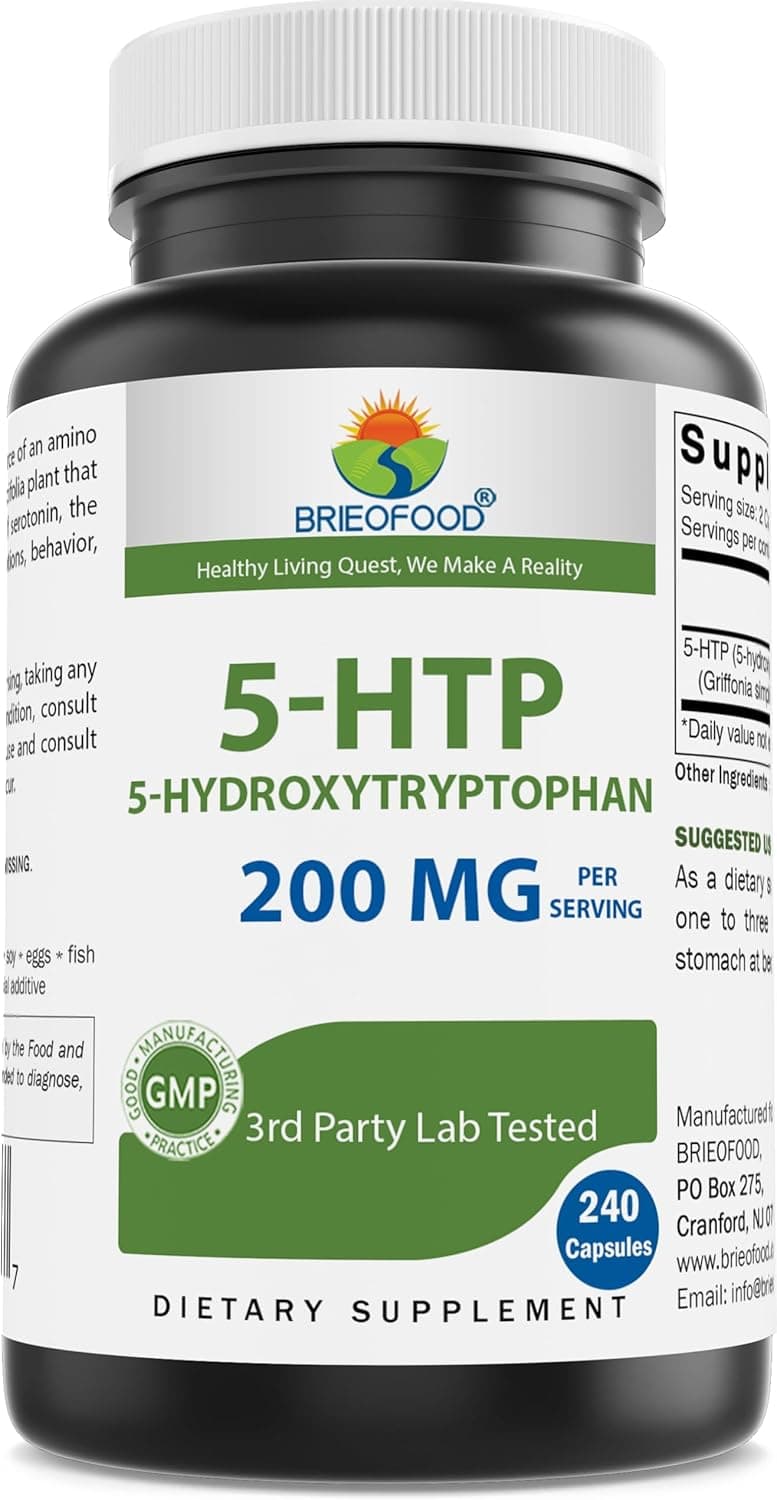 Brieofood 5-HTP 200mg per Serving - 240 Capsules…