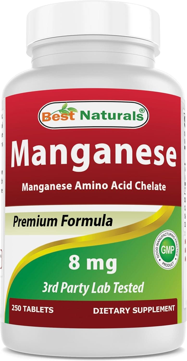 Best Naturals Manganese (Manganese Amino Acid Chelate) 8 mg…
