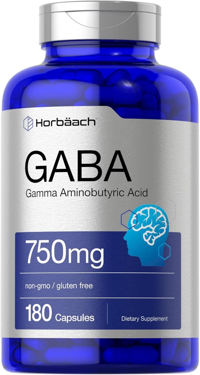 Horbäach GABA 750mg | 180 Powder Capsules | Gamma Aminobutyric…