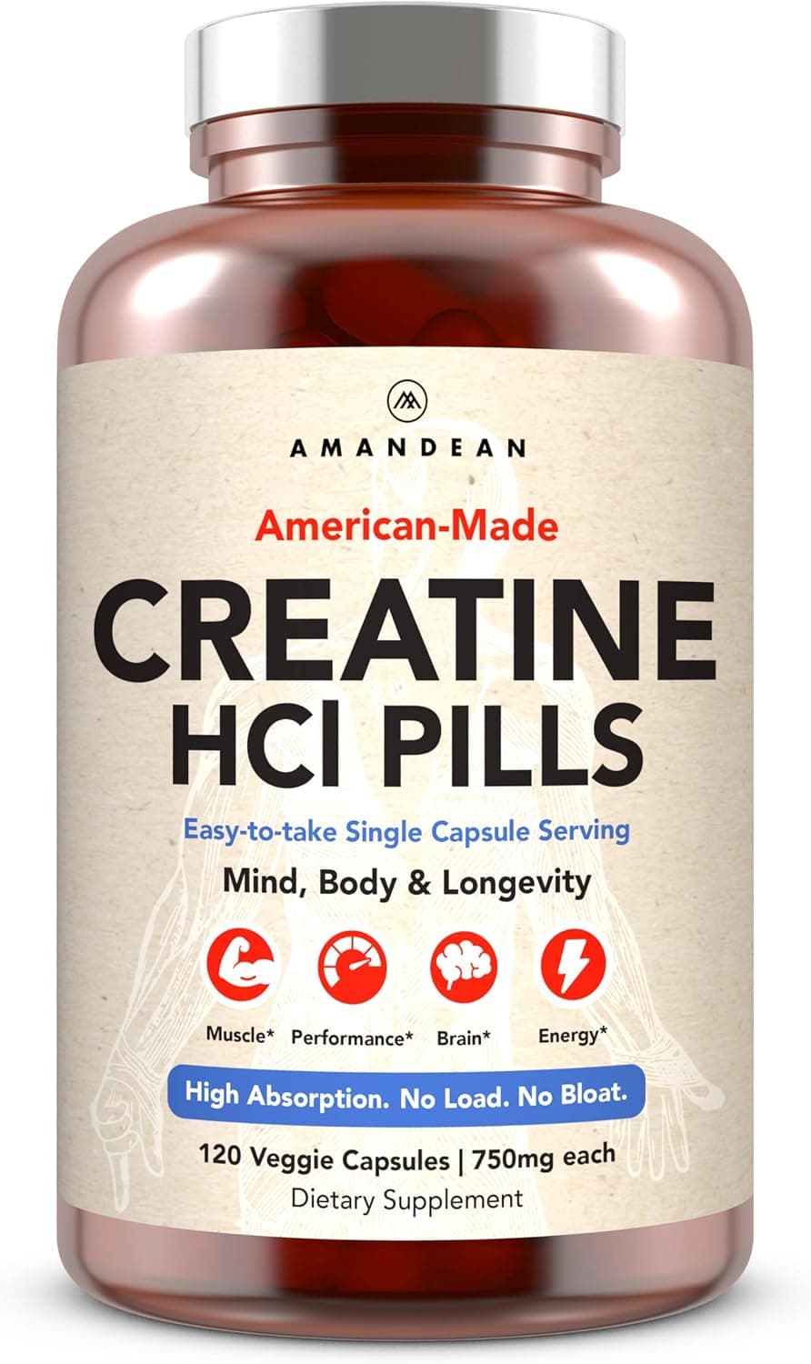 AMANDEAN Creatine HCl Capsules & Pills