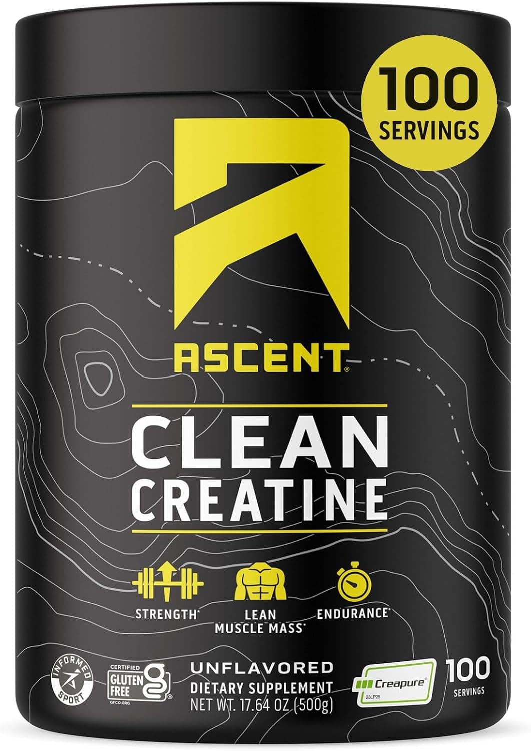 Ascent Clean Creatine Monohydrate Powder - 5G Per Serving