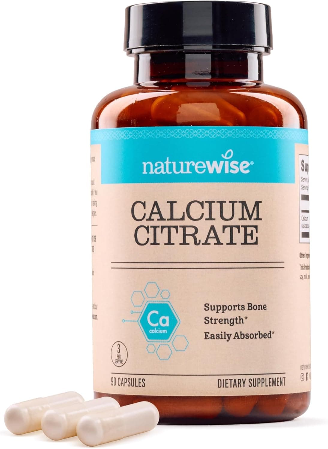 NatureWise Calcium Citrate 500mg Capsules - Supplement…