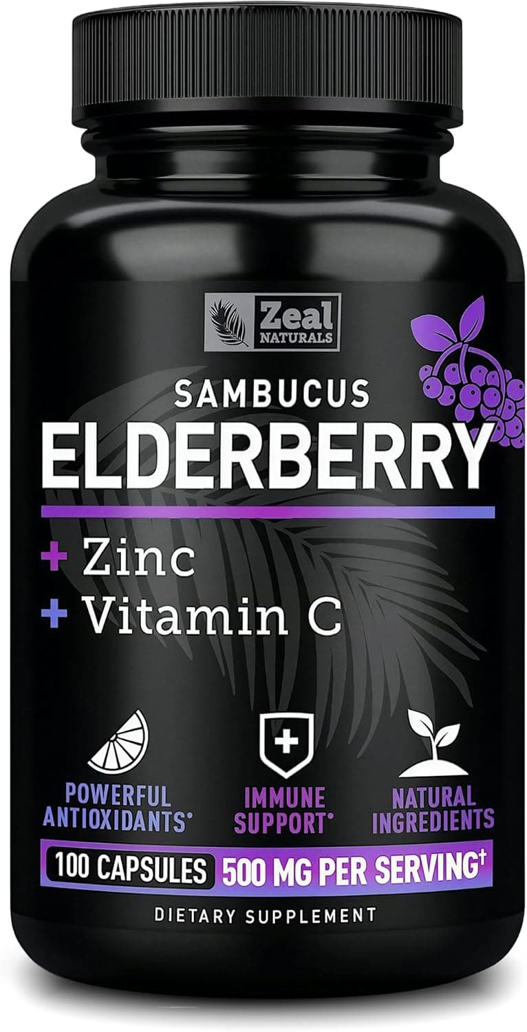Zeal Naturals Max Strength Elderberry Capsules - 500mg