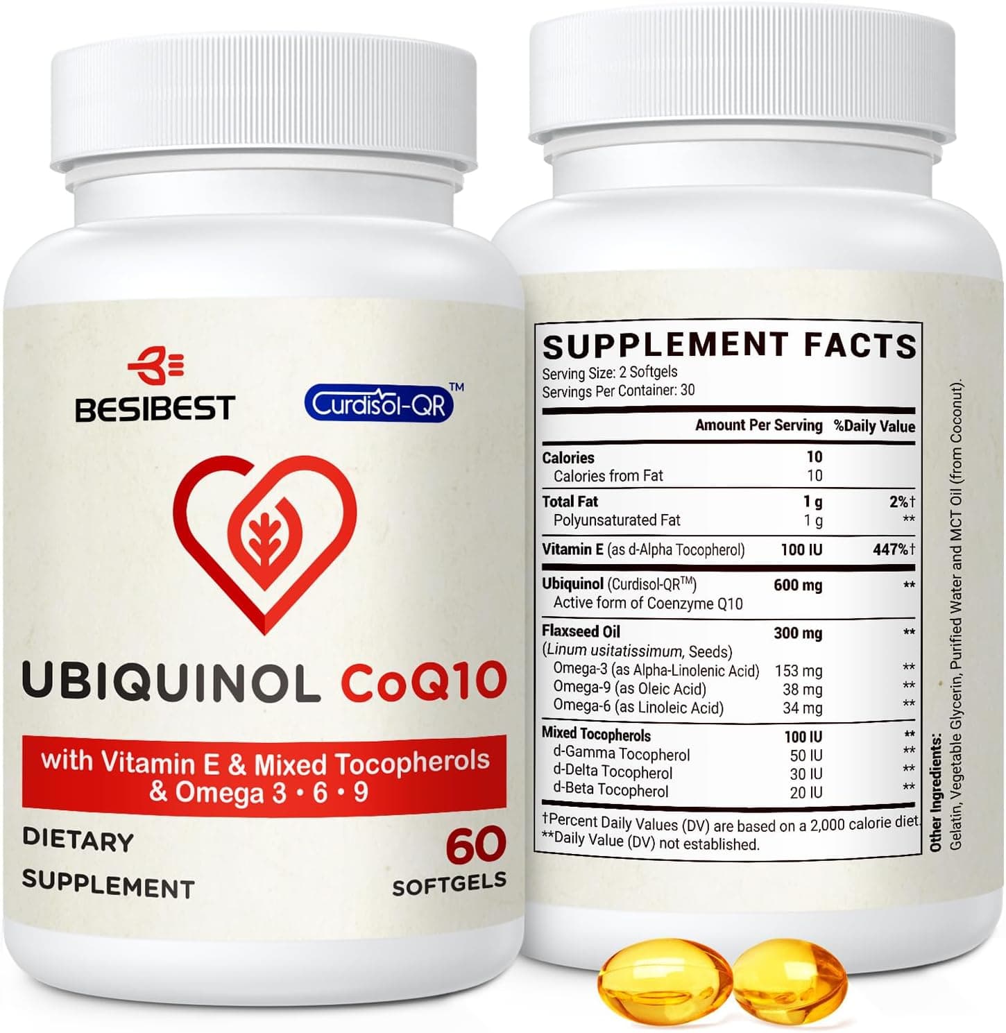 Besibest Ubiquinol CoQ10-600mg-Softgel