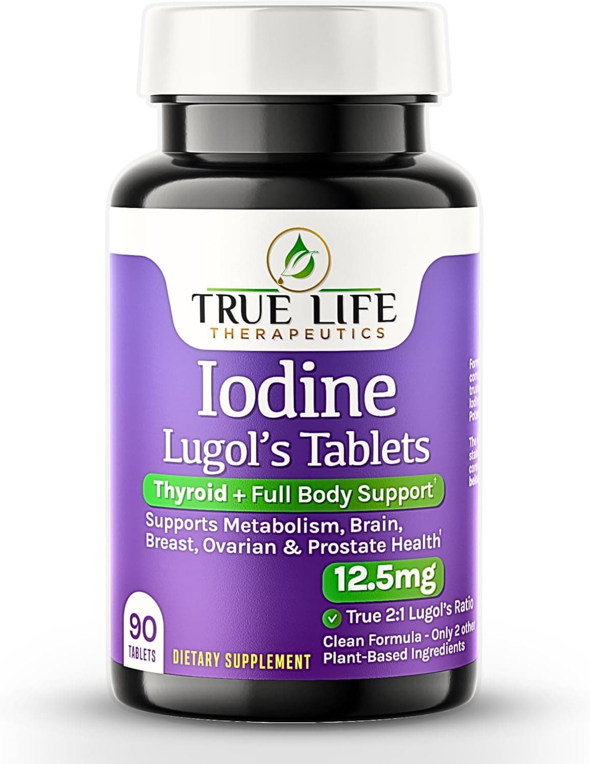 Lugol's Iodine Tablets 12.5mg x 90 ct - Reddish Brown Stable…