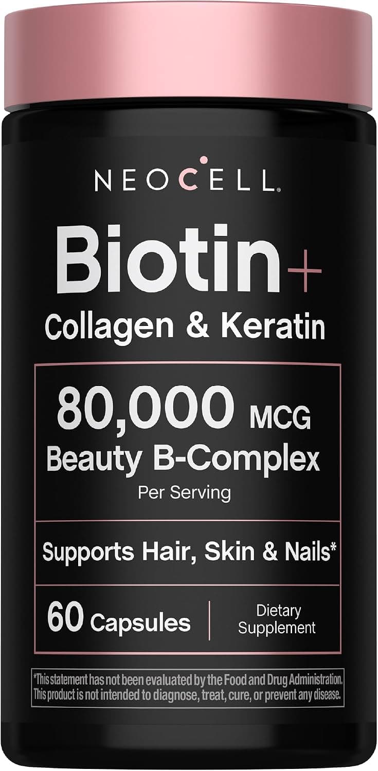 NeoCell Biotin Collagen Keratin Supplement | 80000mcg | 60…