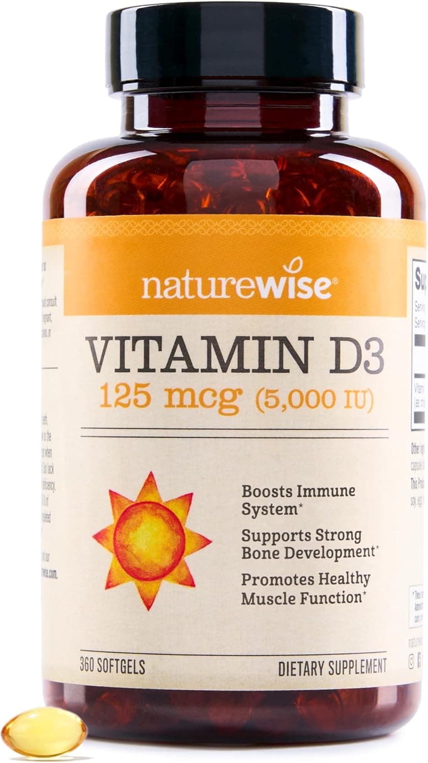 NatureWise Vitamin D3 5000iu (125 mcg) 1 Year Supply…