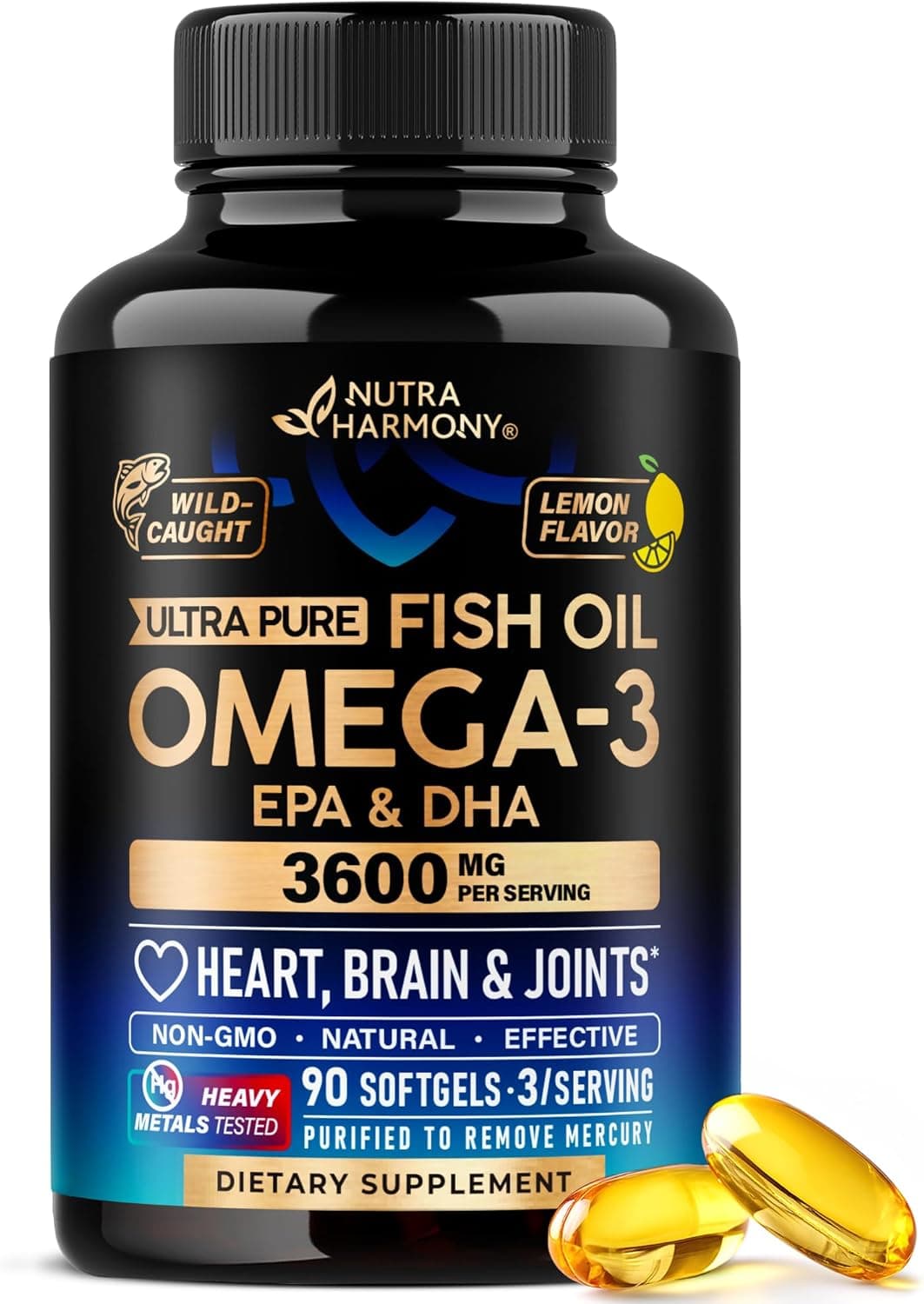 Omega 3 Fish Oil 3600 mg - Omega 3 Supplement | EPA & DHA…