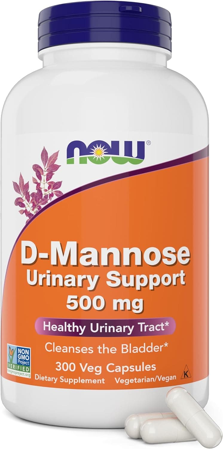 Now D-Mannose 500 mg, 300 Capsules - Vegan, Non GMO Supplement…