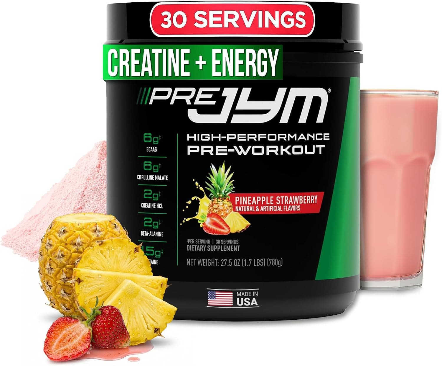 JYM Supplement Science Pre JYM Pineapple Strawberry Pre…