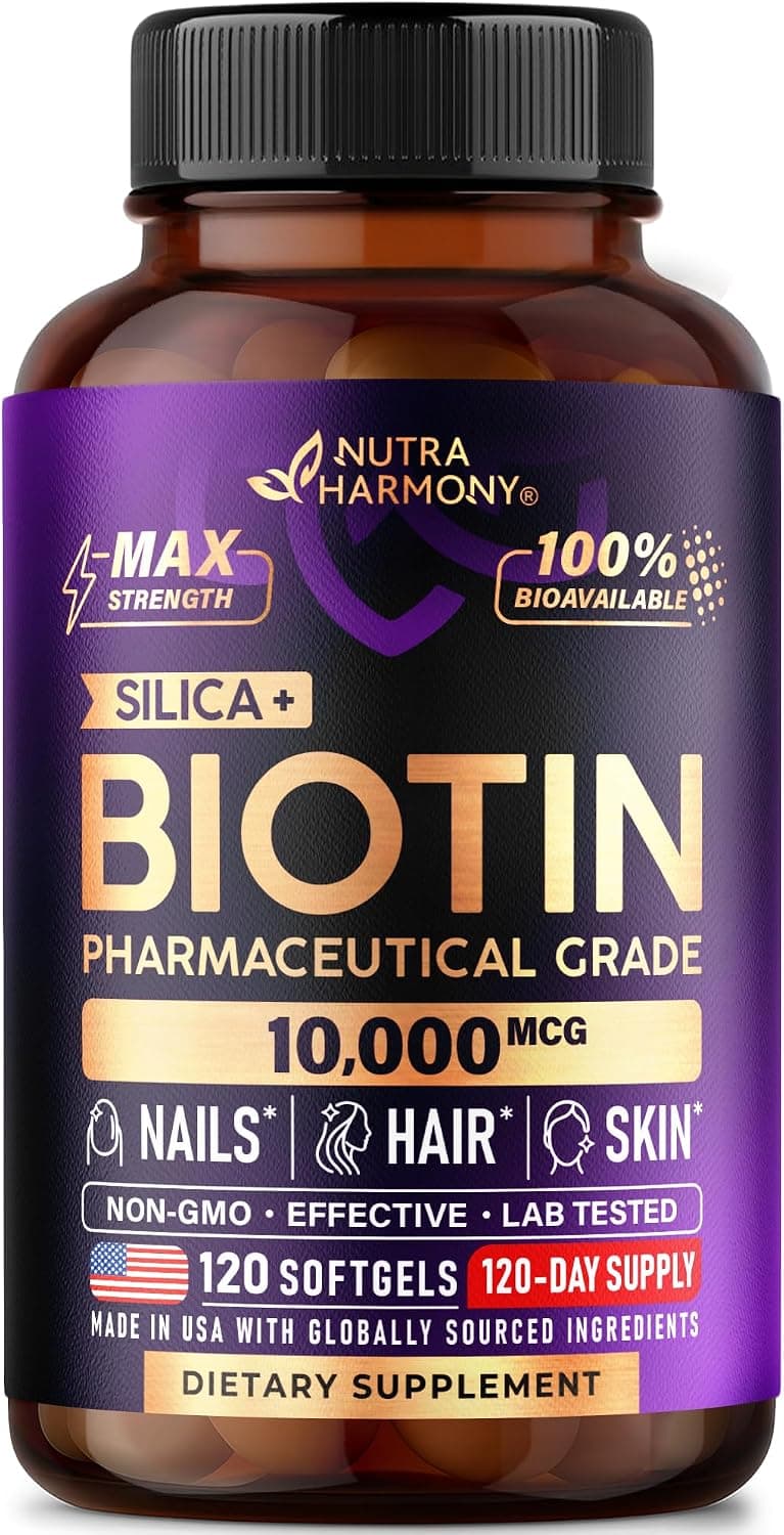 Biotin 10000 mcg with Silicon - Pharmaceutical Grade Biotin…