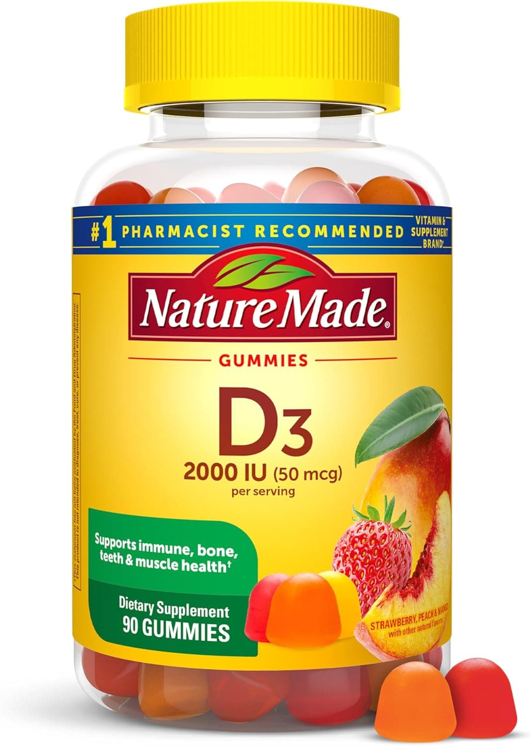 Nature Made Vitamin D3 2000 IU Per Serving Gummies