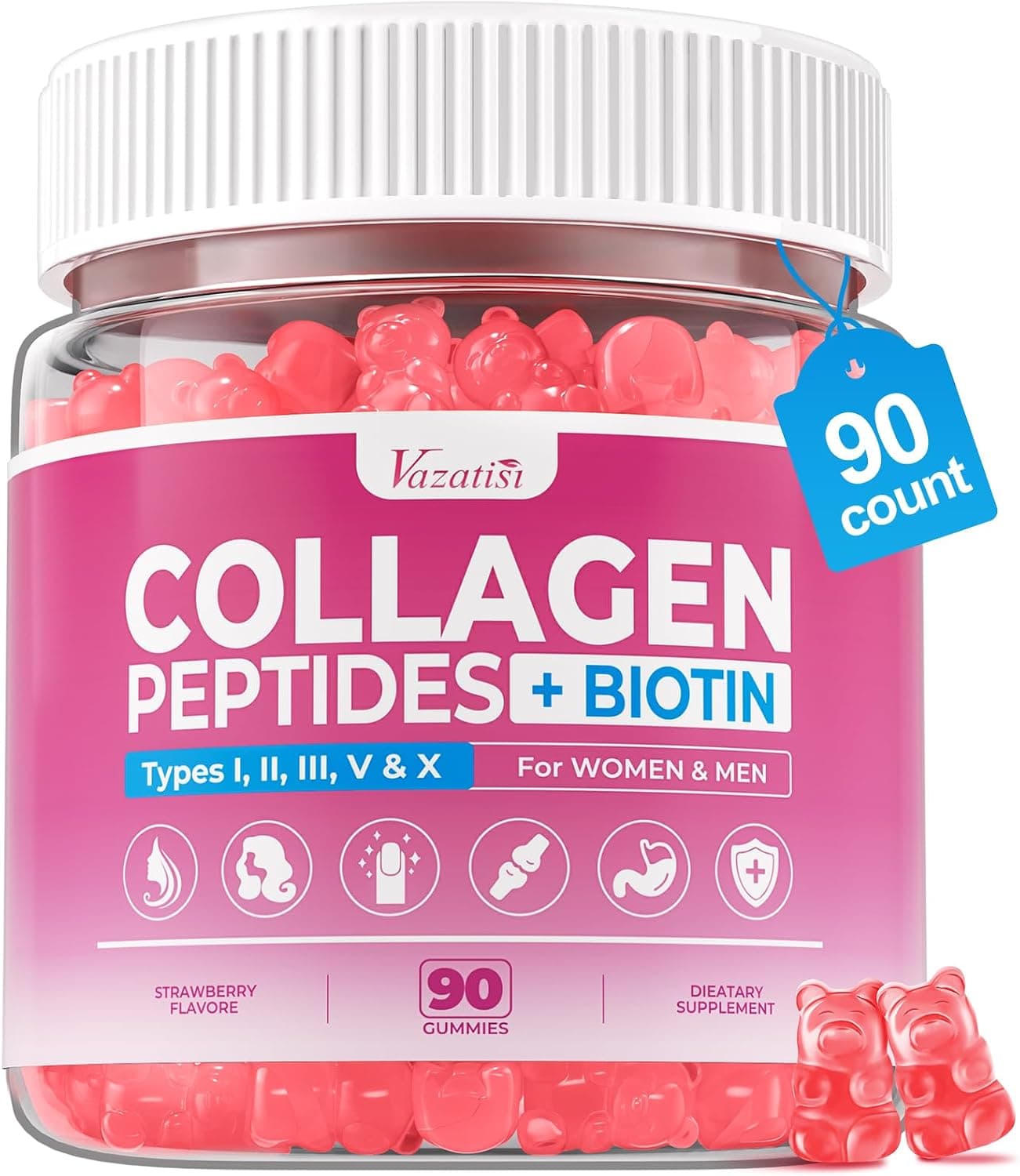 Sugar Free Collagen Gummies for Women & Men with Hydrolyzed…