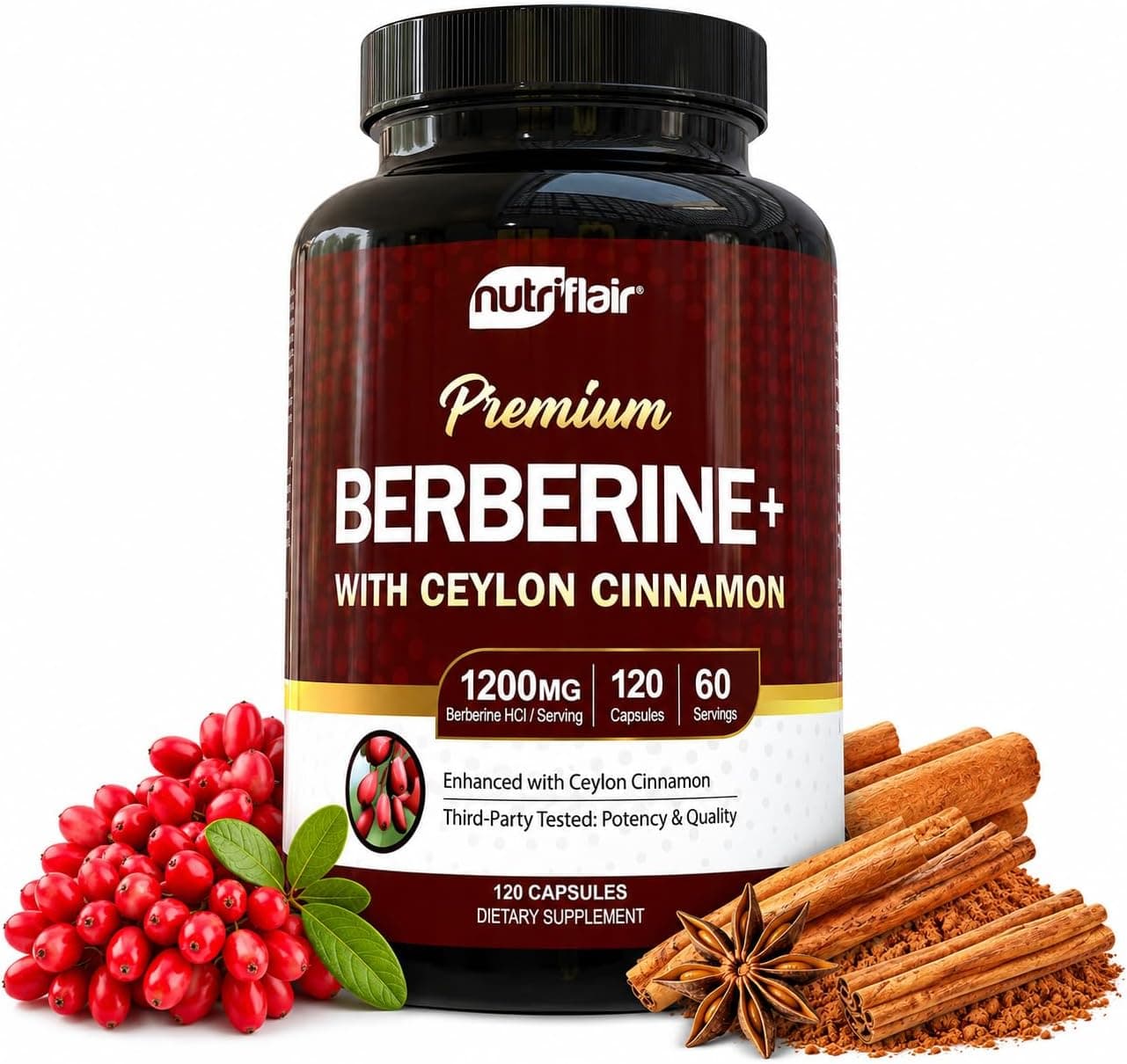NutriFlair Berberine HCl 1200mg