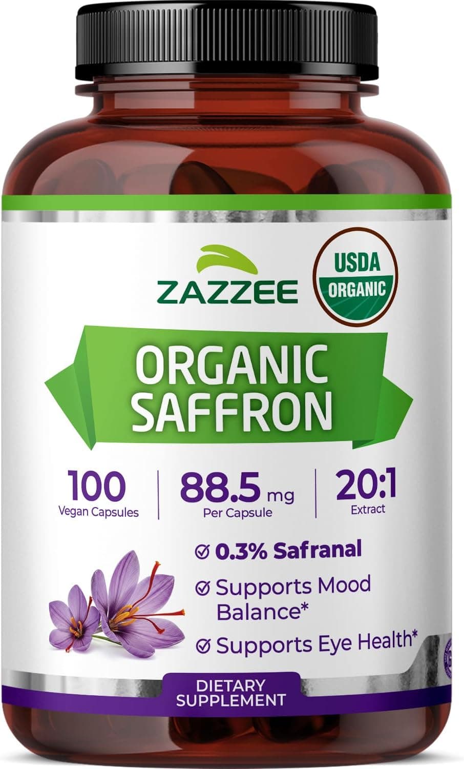 Zazzee USDA Organic Saffron 20:1 Extract