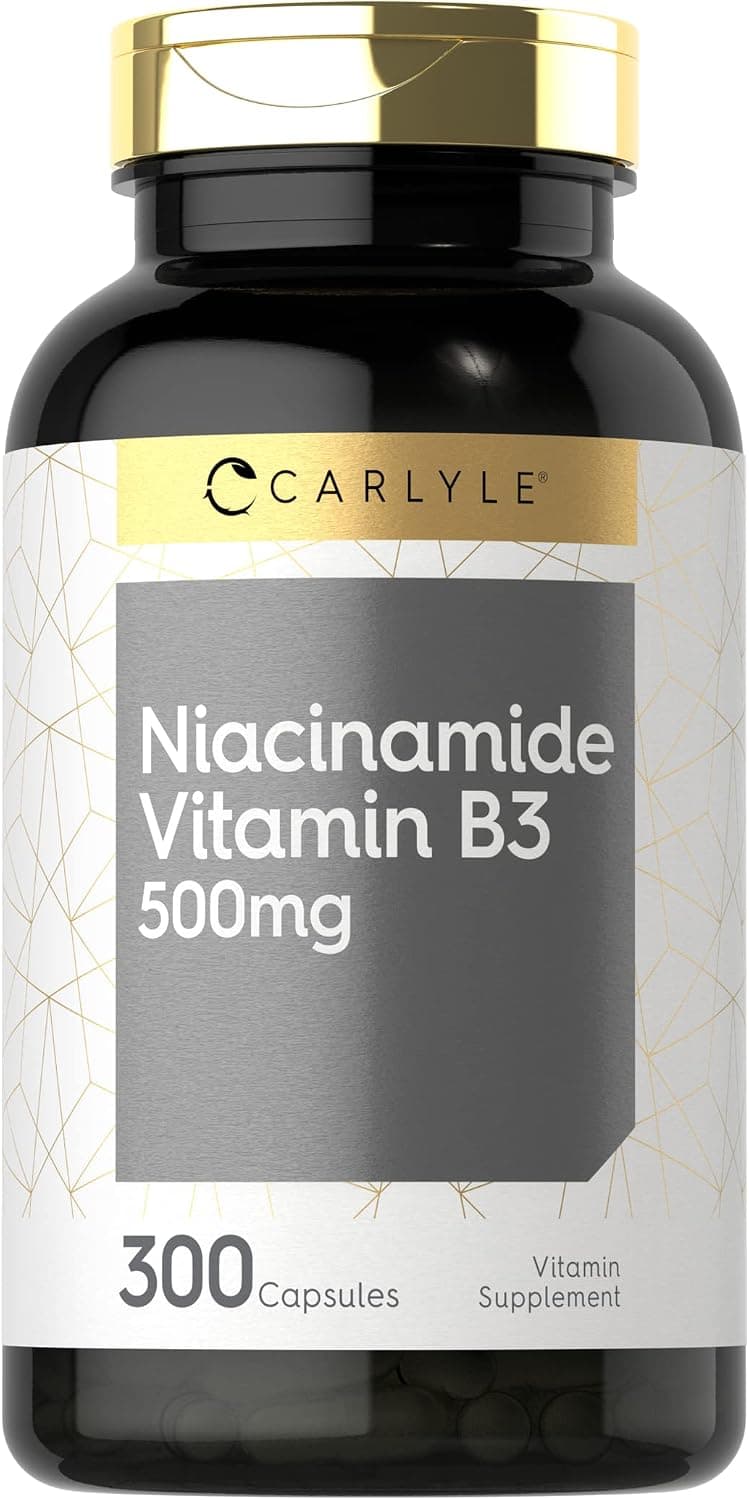 Carlyle Niacinamide 500mg Capsules | 300 Count | Vitamin B3…