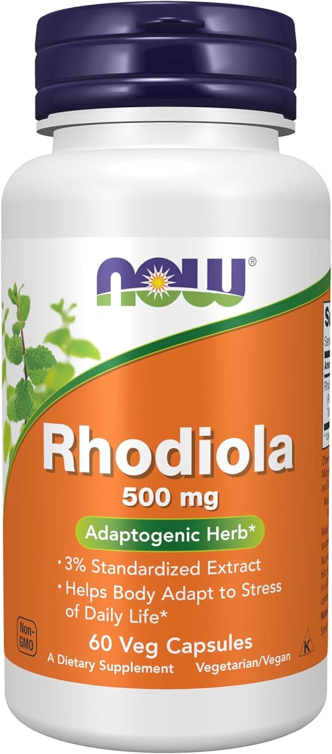 NOW Supplements, Rhodiola 500 mg, Helps Body Adapt to Stress…