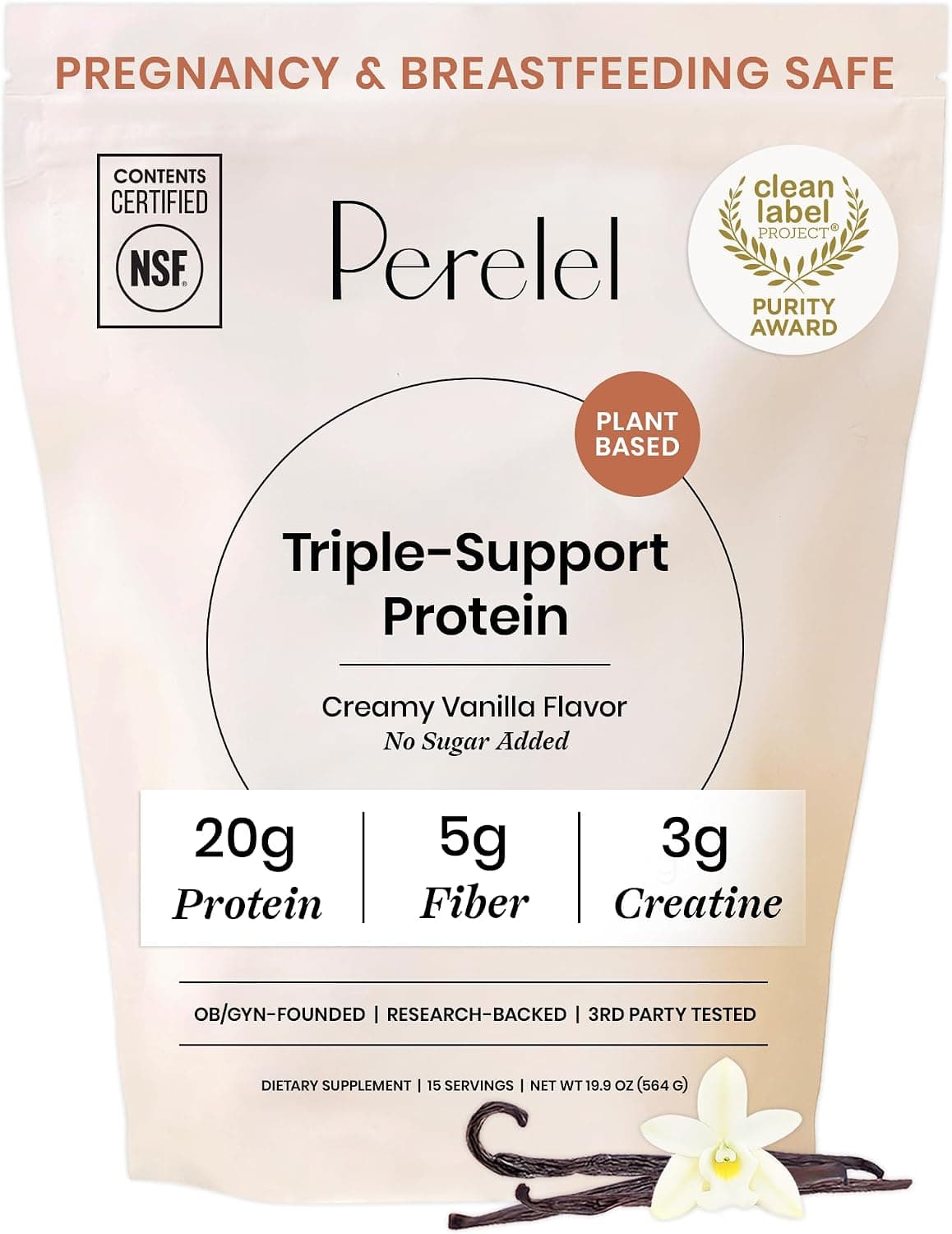 Perelel Triple-Support Plant Based Protein Powder
