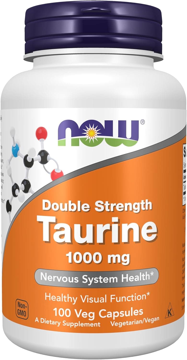 NOW Supplements, Taurine 1,000 mg, Double Strength, Nervous…